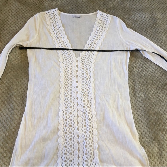 Crochet Trimmed Beach Cover Up Tunic - Picture 4 of 12